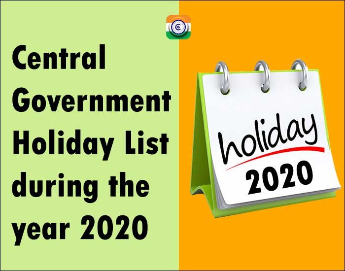 Central-Government-Holiday-List-during-the-year-2020